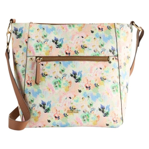 Rossetti Josephine Boho Floral Abstract Watercolor Vegan Leather Bag - Picture 1 of 9